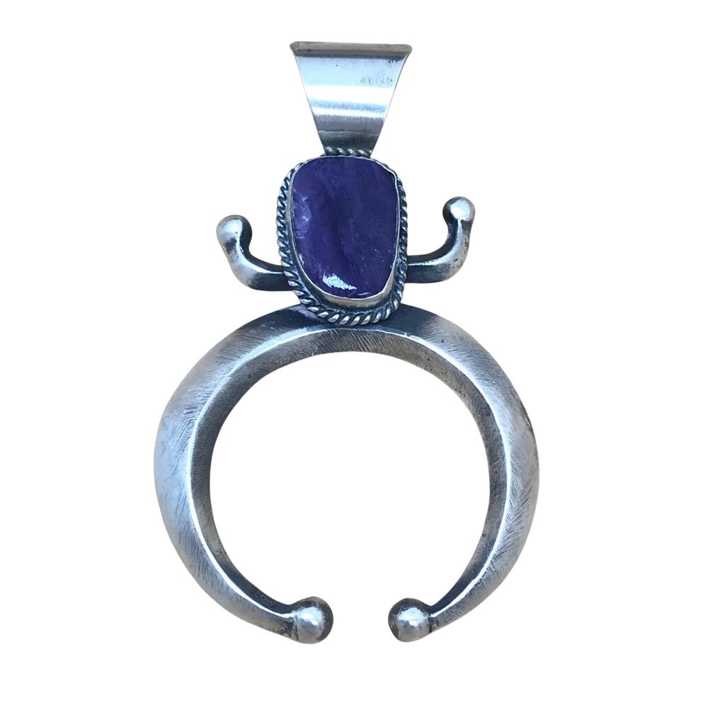 Chimney Butte Sterling Silver Naja Squash Blossom Spiny Oyster Pendant Naja 33g